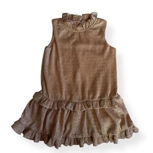 Kate Spade New York Gold Sleeveless Ruffle Dress